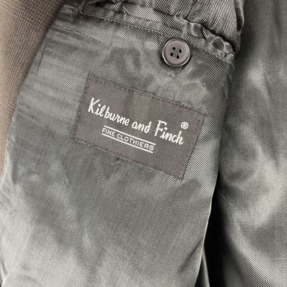 Kilburne and Finch Mens 2 Piece Suit Blazer 43R Brown Gray Plaid Pants 34x28 - Picture 4 of 16